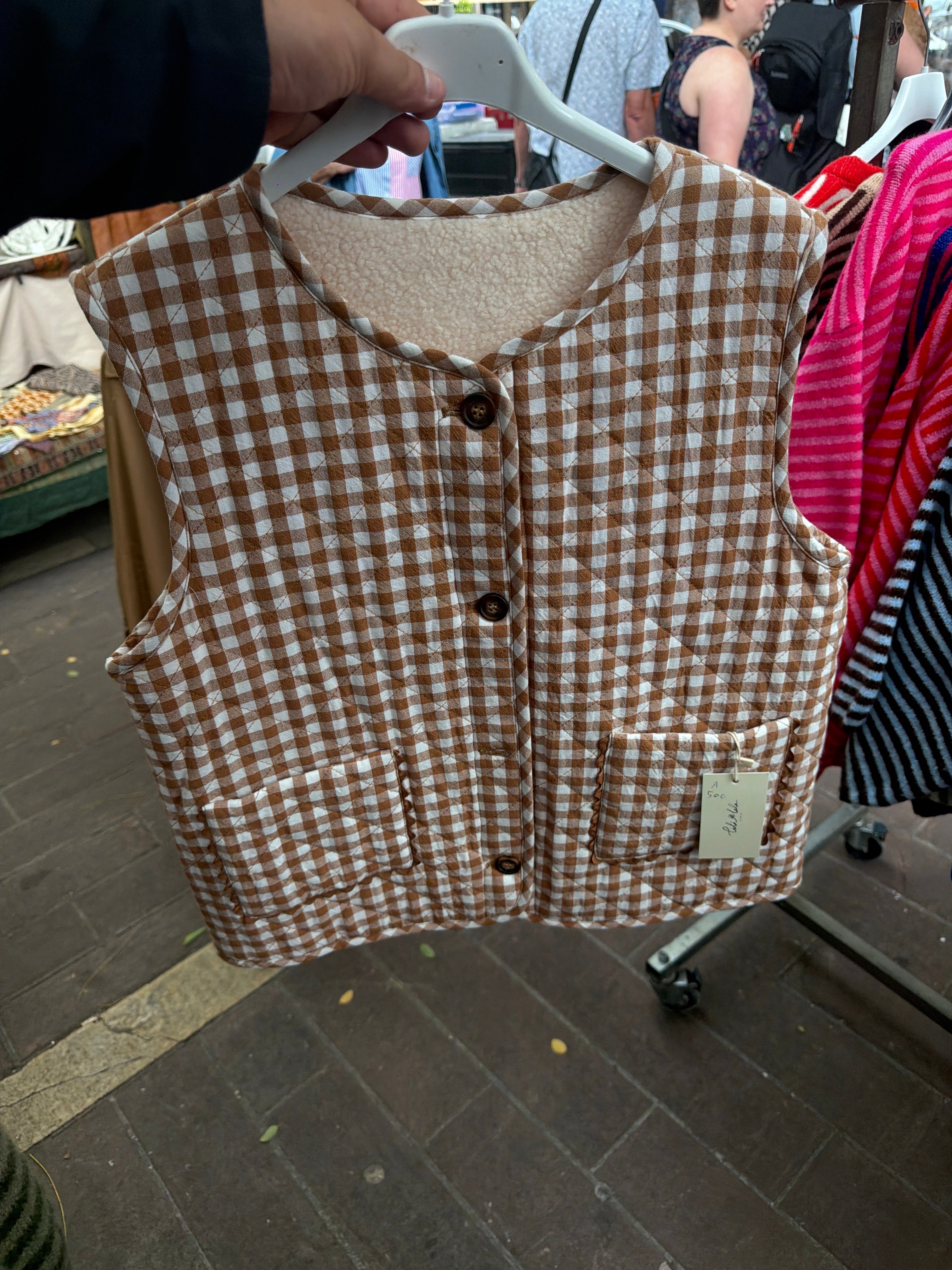 Gilet camel intérieur fourrure