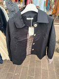 Veste trench deperlant bleu marine intérieur à carreaux