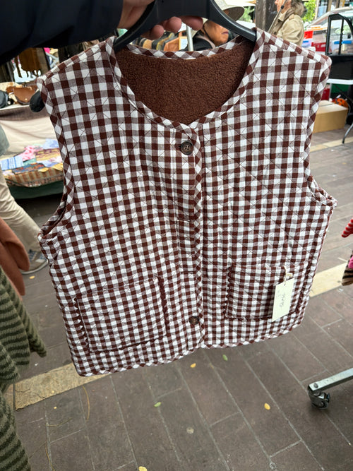 Gilet vichis intérieur fourrure